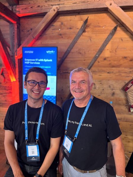 Arrow ist der einzige globale Distributionspartenr von Splunk: Justin Böing (l.) und Stefan Grajer (beide Splunk) (Bild: Vogel IT-Medien GmbH)