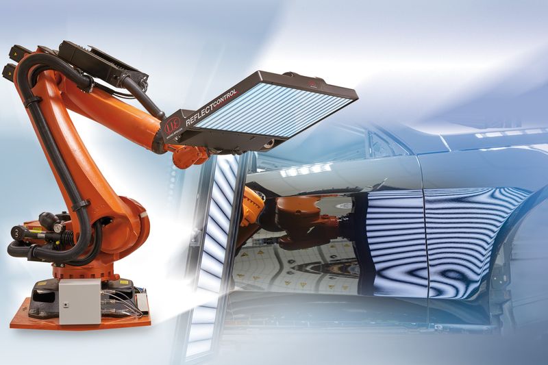 Die Sensoren der Baureihe reflectCONTROL wurden für die Oberflächeninspektion von spiegelnden Teilen entwickelt. Die hochgenaue Auflösung kommt der Lackfehlerinspektion führender Automobilhersteller zugute. (Bild: Micro-Epsilon Messtechnik GmbH & Co. KG)