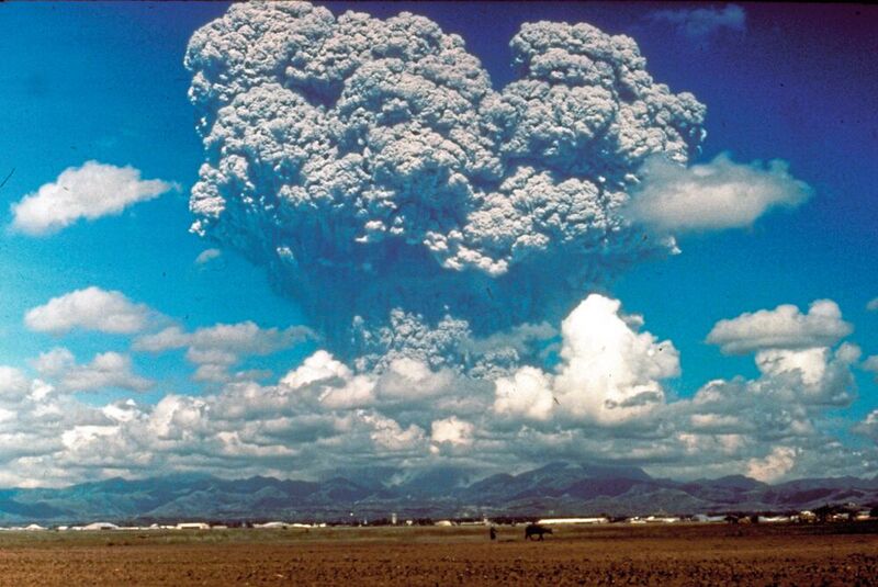 Die Pinatubo-Eruption am 15. Juni 1991 schleuderte Asche bis zu 34 km in die Höhe.
