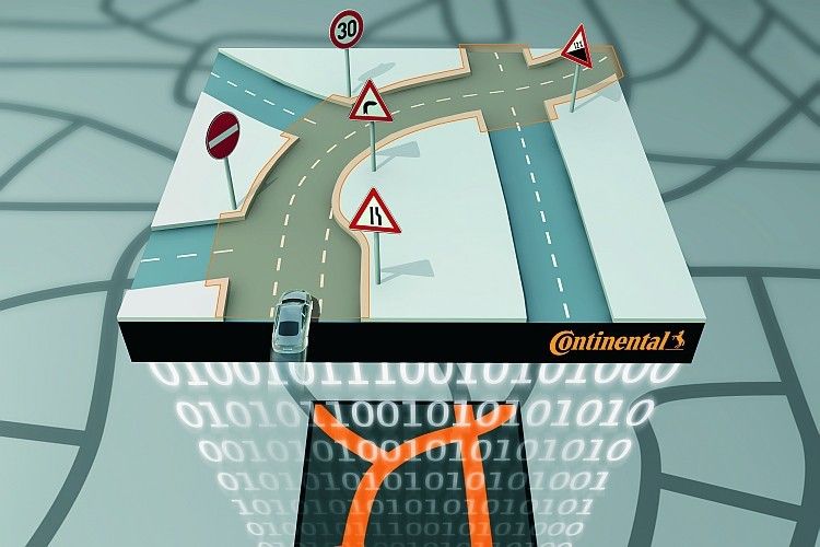Neue Technologien unterstützen Fahrerassistenzsysteme durch die Auswertung zusätzlicher Daten zu Streckenverlauf und Umgebung. (Foto: Continental)