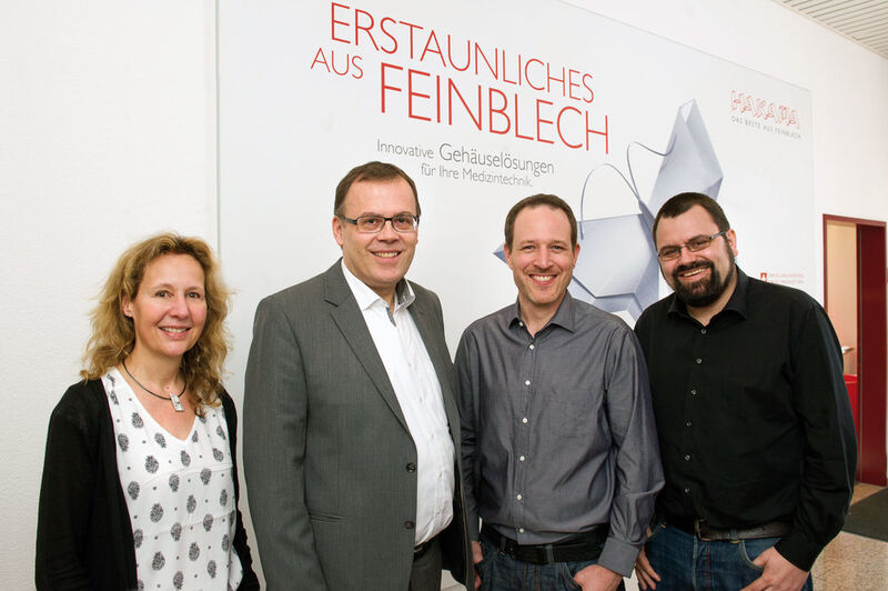V. l. n. r.: Iris Krivan (Marketing), Martin Heuschkel (CEO), Claude Kasper (Leitung Verkauf) sowie Daniel Durrer (Leitung Engineering) (Thomas Entzeroth)
