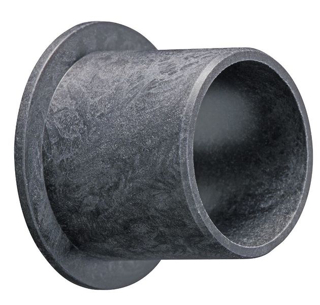 Die Basis des Kunststoffgleitlagers besteht aus thermoplastischen Polymeren. Fasern und Füllstoffe stärken die mechanische Belastbarkeit und zusätzlich sind in das Material Festschmierstoffe eingebettet. (Klaus Fritsche)