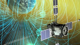 Die ERG-Raumsonde beobachtete Choruswellen und gestreute Elektronen in der Magnetosphäre, dem Ursprung der Pulsations-Auroras. Die gestreuten Elektronen fielen in die Atmosphäre aus, was zu einer Polarlichtbeleuchtung führte. Das intermittierende Auftreten von Choruswellen und die damit verbundene Elektronenstreuung führen zu einer Polarlichtpulsation. (Bild: ERG science team)