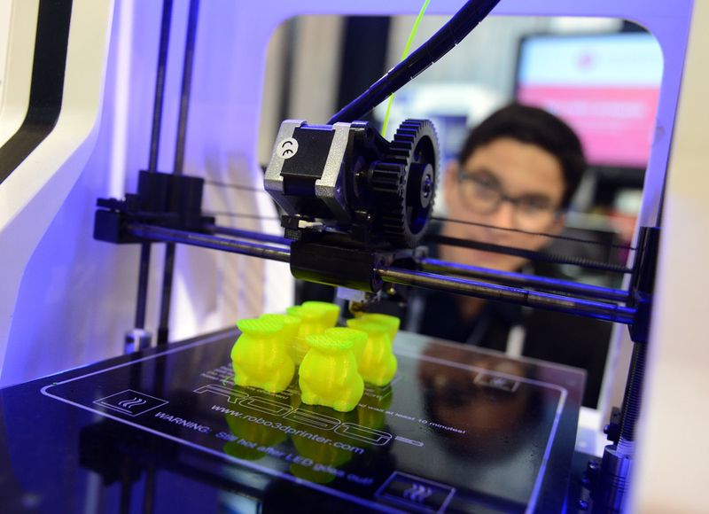 Ein 3D-Drucker der Firma Robo3D der auf der CES in Las Vegas. (Bild: dpa/Britta Pedersen)