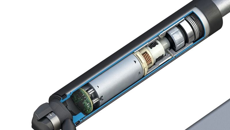 Der Industrial Powerise IPR35 Smart von Stabilus mit integrierter Steuerungsplatine eignet sich für alle Anwendungen, bei denen keine externe Steuerung angebracht werden kann oder soll.(Bild:  Stabilus GmbH)