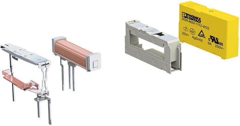 Als Herzstück der PSRmini-Serie setzt sich das Elementarrelais NSR aus verschiedenen Komponenten wie dem Diagnose- und Lastkontakt sowie einer Stahlfeder und einem Magnetsystem zusammen. (Phoenix Contact)