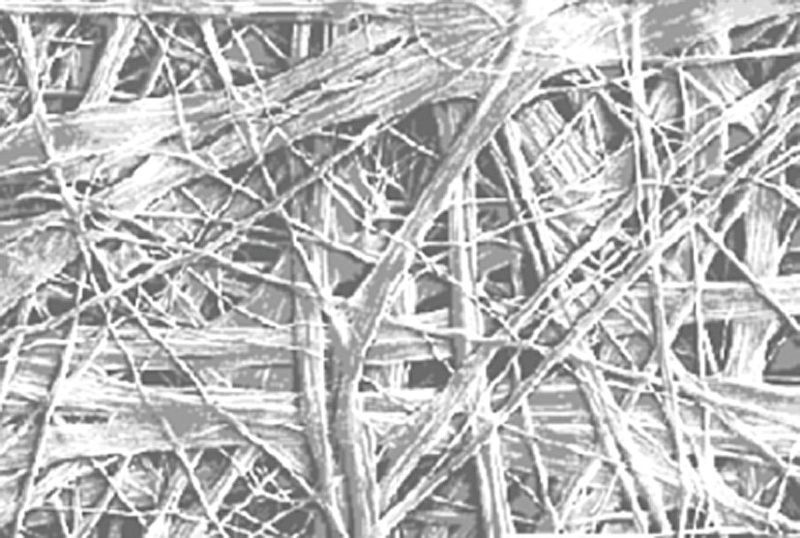 Wirrfasern: Beim klassischen Geflecht aus hochdichtem Polyethylen sollen ungleichmäßig verschlungene Wege das Durchdringen von Bakterien verhindern. (Bild: Porex)