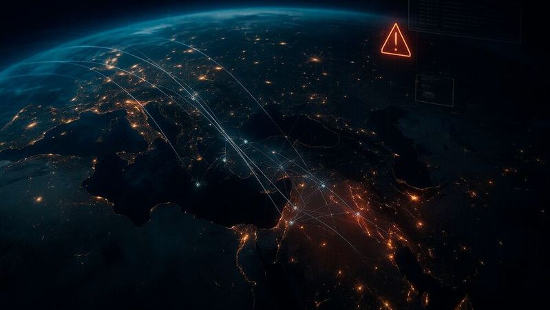 Die Eskalation zwischen Iran, Israel und den USA wirkt laut Unit 42 auch in Europa nach: Während komplexe Angriffe aus Iran kurzfristig erschwert sein könnten, würden Aktivitäten von Hacktivisten zunehmen. Europäische Organisationen müssen daher mit mehr Phishing-, DDoS- und Hack-and-Leak-Angriffen sowie opportunistischen Kampagnen rechnen.(Bild:  Dall-E / Vogel IT-Medien GmbH / KI-generiert)