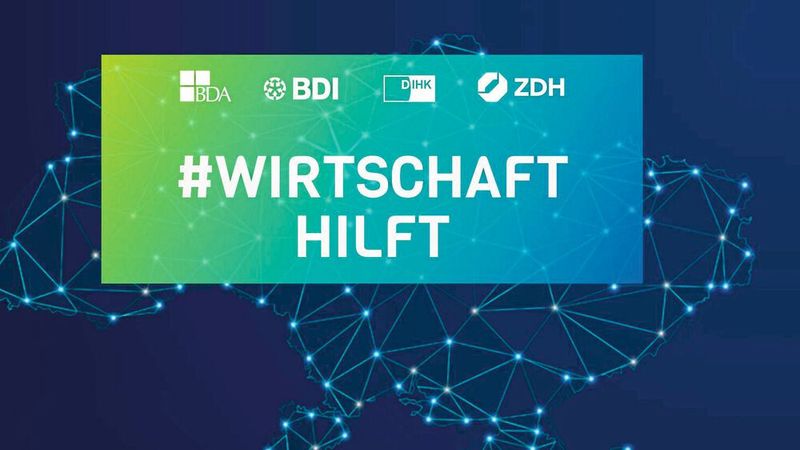 Auf der Plattform #WirtschaftHilft bieten die vier Spitzenverbände der deutschen Wirtschaft BDA, ZDH, DIHK und BDI die Koordinierung von Ukraine-Hilfen an. (Bild: Pfaff/»kfz-betrieb«)