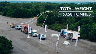 So hat sich die Last zusammengesetzt, die von Ivecos „eDaily“ unter den Augen der „Guinnes World Records“-Aufsichtspersonen gezogen wurde. Er ist damit stärker als Allradfahrzeuge aus dem E-Mobilitätsbereich, wie es heißt. (Bild: Iveco)