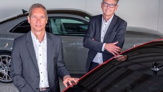 Carsten Mohr (l.) leitet die Ingolstädter Lackiererei bei Audi, Thomas Heußer ist Technologie- und Werkstoffentwickler. (Audi)