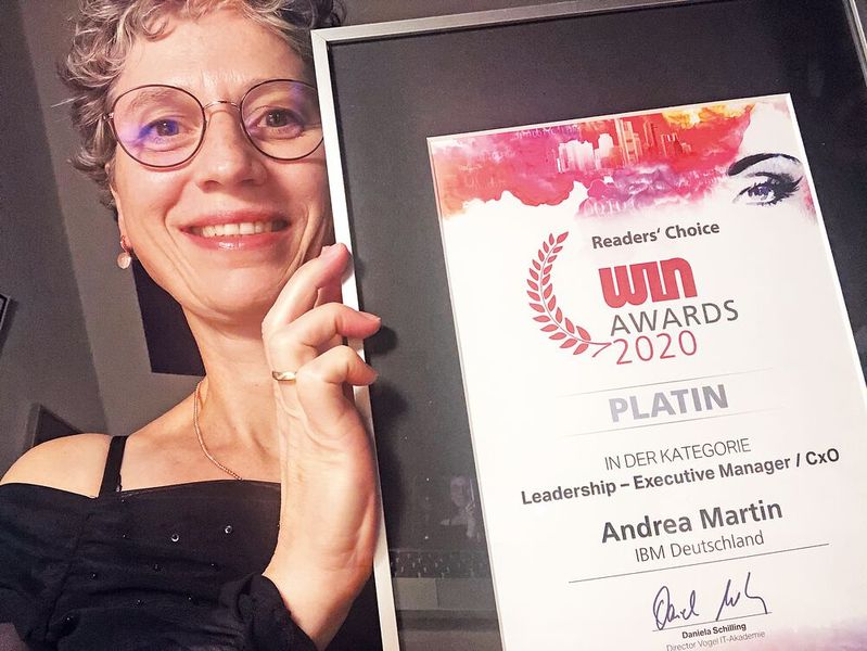 In der Kategorie Leadership – CxO gewann Andrea Martin als Leiterin des IBM Watson Center. (Bild: Vogel IT-Akademie)