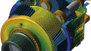 Eine 3D-Ansicht und Einfüge-Assistenten, z.B. für komplexe Planetenstufenbauformen, erleichtern Anwendern der FVA-Workbench den Modellaufbau. Geometrisch komplexe  Komponenten können als CAD-Modell oder FEM-vernetzte Bauteile in das Modell geladen  und positioniert werden. (FVA GmbH)