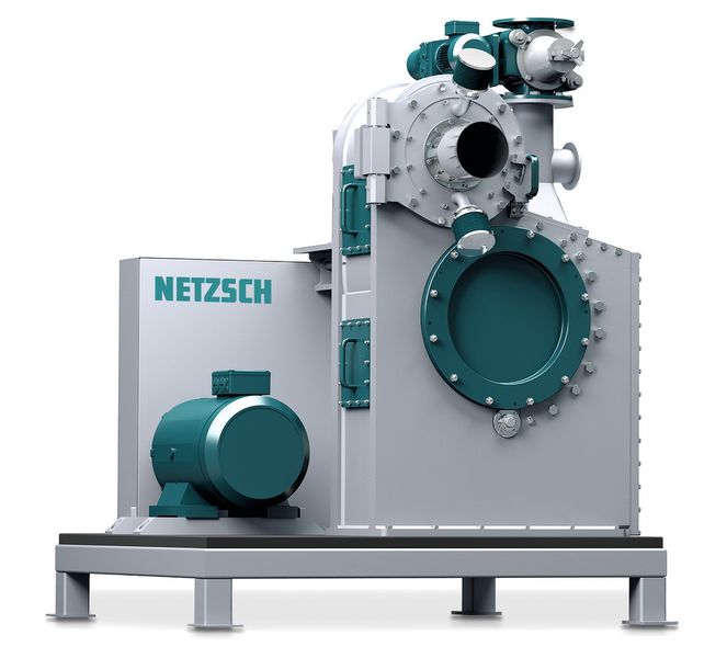 Die neu konzipierte Feinschneidmühle Secomy 50 S kombiniert eine Schneidmühle mit einem integrierten Windsichter. (Bild: Netzsch)