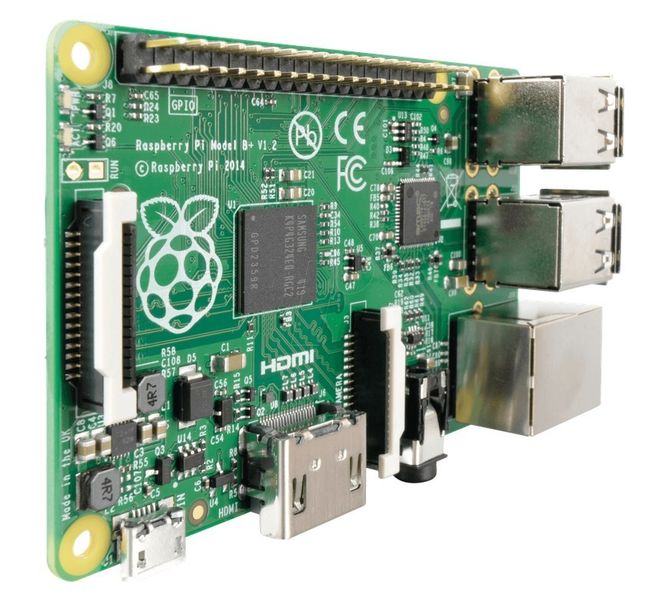 Raspberry Pi B+: Übersicht (Bild: Conrad)