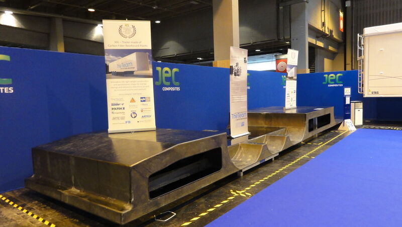 Prototyp des CFK-Leichtbau-Trailers auf der JEC Show 2010 in Paris. Bild: Frimo (Archiv: Vogel Business Media)
