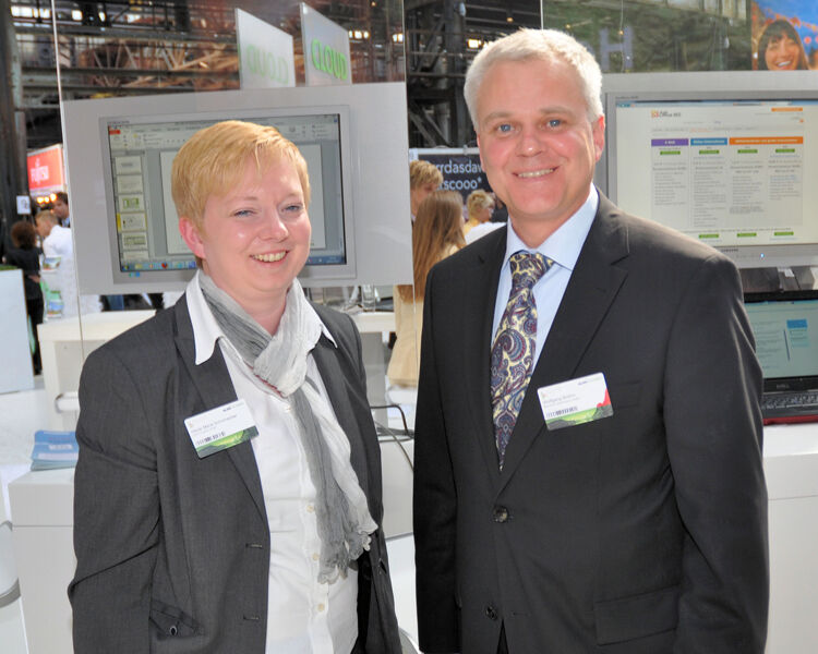 Heide Marie Schumacher, Also Actebis, und Wolfgang Brehm, Microsoft (Archiv: Vogel Business Media)