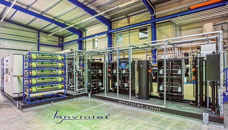 Werkshalle der Enviolet mit fertig montierter Anlage bereit für die Kundenabnahme  (Enviolet)