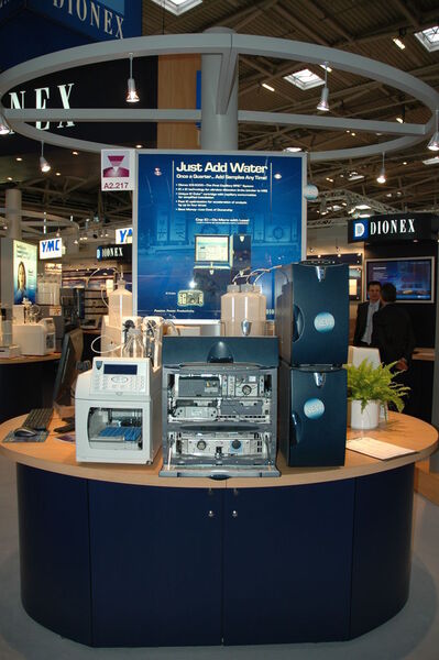 Dionex präsentierte auf der Analytica 2010 das neue Kapillar-Ionenchromatographie-System ICS-5000 für niedrigste Nachweisgrenzen in der Ionenchromatographie. (Archiv: Vogel Business Media)