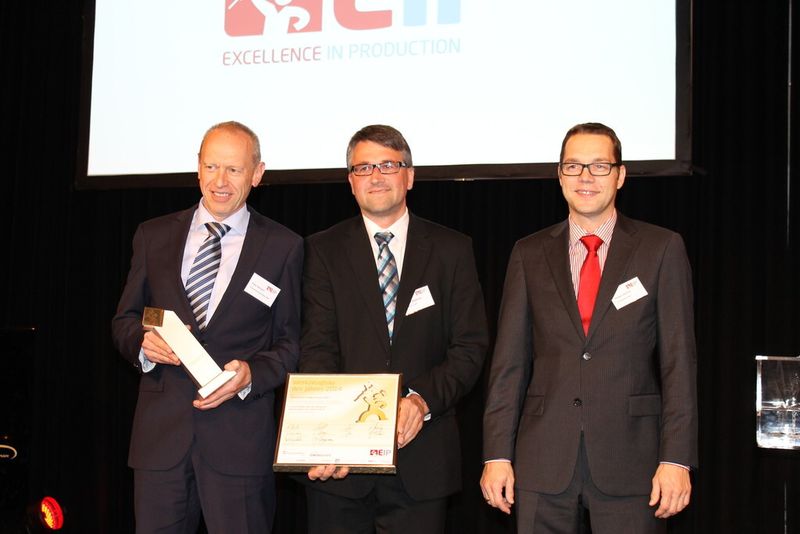 Gerresheimer Regensburg's Peter Dechant, Michael Wiglenda and Holger Heining (from left to right) took the award for 