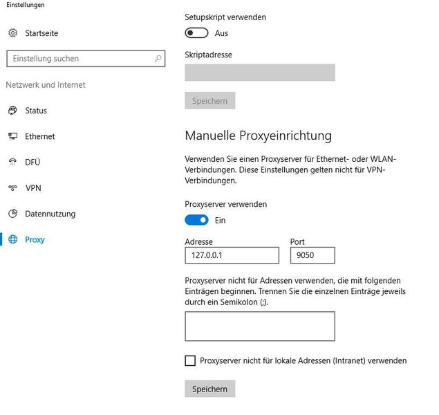 Die Daten des Proxys können direkt im Browser eingetragen werden, oder am Beispiel von Windows 10 auch in den Einstellungen im Bereich Netzwerk und Internet\Proxy. (Thomas Joos)