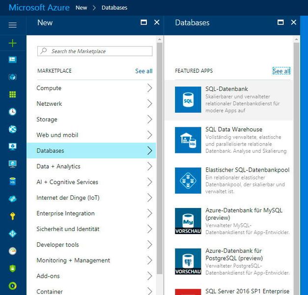 In Microsoft Azure lassen sich virtuelle Datenbanken auch ohne dedizierten SQL-Server betreiben. (Microsoft / Thomas Joos)