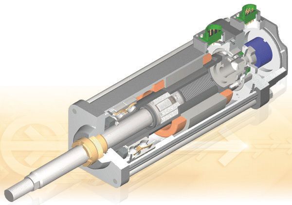 Die Elektro-Linearstellzylinder bieten optimale Kraftausnutzung bei kompaktem Bauraum. Ein weiterer Vorteil dieses Antriebs ist die glatte Schubstange  (Bild: A-Drive)
