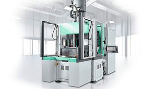 Das Programm aus vertikalen Drehtischmaschinen hat Arburg nun mit dem Allrounder 1300 T weiter ausgebaut. Mit 1300 mm statt zuvor 1200 mm Tischdurchmesser haben mehr Spritzgießwerkzeuge Platz. (Arburg)