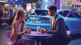 Treffpunkt Autohaus: Damit der Automobilhandel weiter wahrgenommen wird, muss er Publikum anziehen – auch mit Ideen jenseits des Autos und der Mobilität. (Bild: rpc/Midjourney)