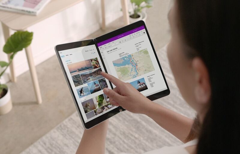 Das Surface Neo verfügt über zwei Touchscreens mit jeweils 9 Zoll Diagonale, die durch ein 260-Grad-Scharnier verbunden sind. (Microsoft)
