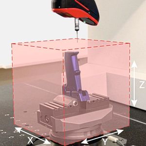 Mit der CMM-​ Cube­scan-Software- Option können Werkstücke mithilfe eines Laser­scanners innert kürzester Zeit berührungslos ausgemessen werden, ohne ein zusätzliches Messprogramm dafür  erstellen zu müssen. (Bild:  Erowa)