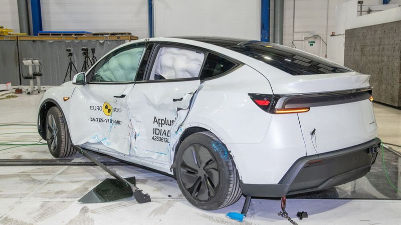 In der Kategorie der kleinen SUV war mit dem Model Y ein weiterer Tesla Klassenbester. (Bild: Euro NCAP)