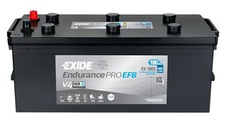 Die wartungsarme „EndurancePRO EFB“ wurde vom Hersteller auf hohe Zyklenfestigkeit hin optimiert. Der Benutzer kann an den Stopfen verdunstetes Wasser problemlos nachfüllen.
 (Exide)