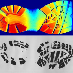 3D-Scans von Schuhabdrücken (farbig codierte Höheninformation) erhöhen die Aufklärungsrate von Verbrechen. Die Mechatronik liefert die Grundlagen für den Scanner und das Sensorprinzip.