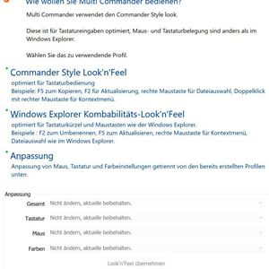 Anpassen der Oberfläche von Multi Commander.
