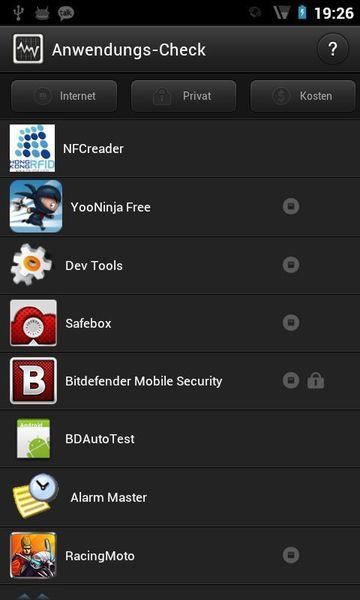 Bei Bedarf kann der Smartphone-Nutzer seine Apps auch nachträglich auf mögliche Gefahren hin prüfen. (Bitdefender) (Archiv: Vogel Business Media)