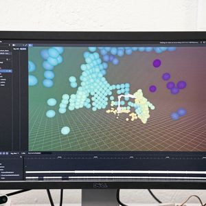 Visualisation des objets détectés par la caméra à proximité du bras robotique.(Source : Thomas Entzeroth)