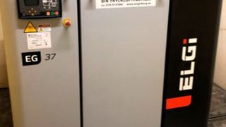 Solö Mechanical decided to replace their aging compressor with an Elgi EG37 VFD (Variable Frequency Drive) compressor.  (Elgi)