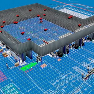 Das neue Zander-AKL in 3D: So soll die neue Autostore-Anlage in Freiburg umgesetzt werden. (Bild: Element Logic)