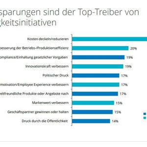 Kosteneinsparungen sind die größte Motivation für Nachhaltigkeitsinitiativen.(Bild:  IDC)