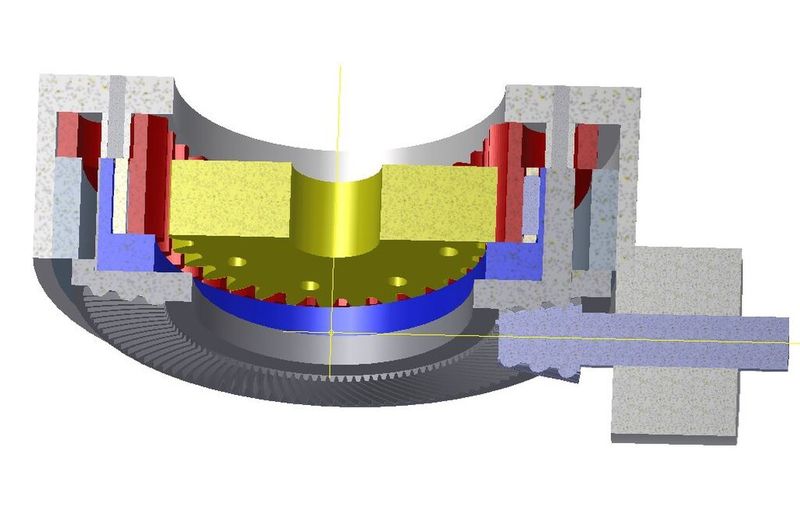 Bild 9: Exzentergetriebe mit Parallelkurbeln im axialen Schnitt. (Bild: Maul Konstruktionen)