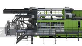 Engel hat es unter anderem geschafft, sein Clearmelt-System für die direkte Beschichtung von Kunststoffteilen mit Polyurethan (PUR) in der Spritzgießmaschine deutlich kompakter zu machen. Aber es gibt noch mehr Neues darüber zu berichten ... (Bild: Engel)