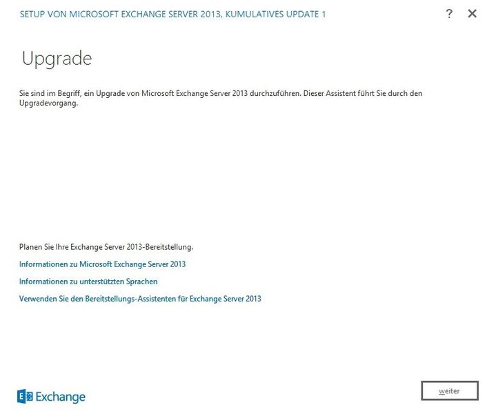 Abbildung 1: Mit dem CU1 lässt sich Exchange Server 2013 in bestehende Organisationen mit Exchange Server 2007/2010 installieren. (Bild: Joos)
