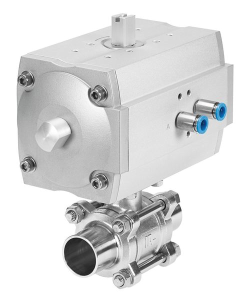 The distributor was based on stainless steel ball valves VAPB with pneumatic quarter-turn actuators DFPB. (Picture: Festo)