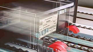 Der Funklagesensor dient bei mobilen E-Kanban-Systemen zur Abfrage des Füllstands in Kanban-Regalen. (Steute)