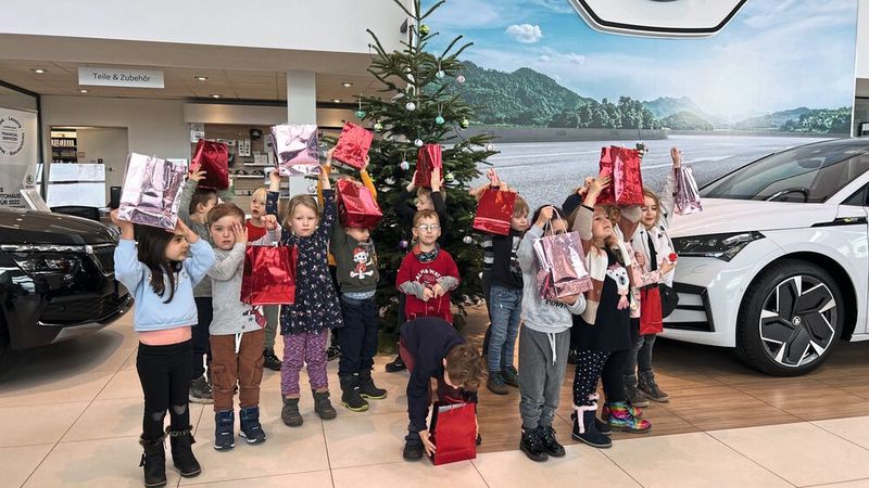 Geschenke für die Weihnachtswichtel des Kindergarten Sonnenscheim im Skoda-Autohaus der Peter-Gruppe in Nordhaus. (Bild: Autohaus Peter)