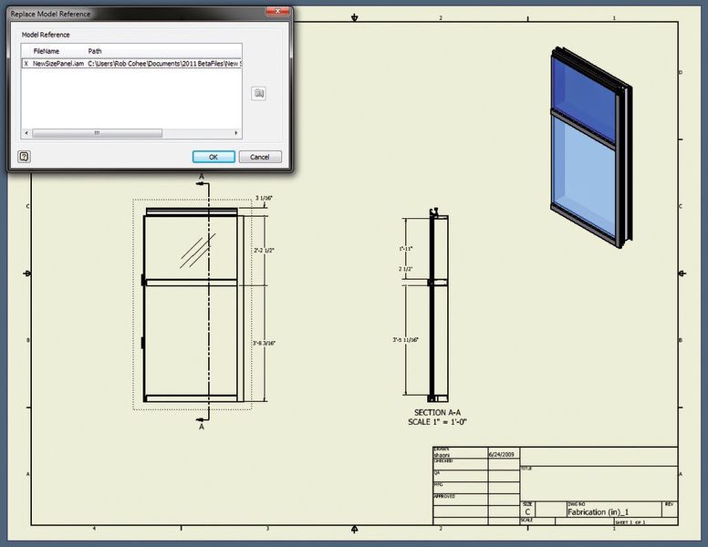 Bild 2: Mit Autodesk Inventor lassen sich schnell aus 2D-Zeichnungen 3D-Ansichten erzeugen. (Archiv: Vogel Business Media)