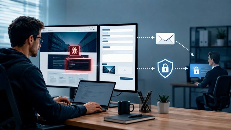 Das BSI und die Allianz für Cyber-Sicherheit rufen Webseitenbetreiber dazu auf, eine Security.txt einzurichten. Damit können Hinweise auf Sicherheitslücken direkt an die zuständige Stelle geschickt werden.(Bild:  Dall-E / KI-generiert)