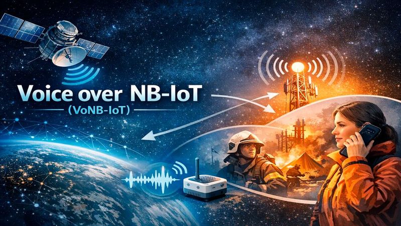 Mit Voice over NB-IoT (VoNB-IoT) ist es möglich, Sprache in Echtzeit über den schmalbandigen IoT-Mobilfunkstandard NarrowBand IoT zu übertragen.(Bild:  Copilot / KI-generiert)