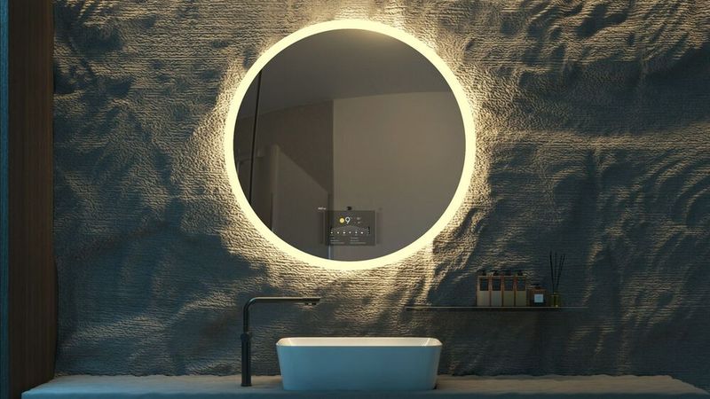 Baracoda zeigt den ersten KI-unterstützen Smart Mirror Bmind. Er kann Stimmungen bei Personen erkennen und soll beim Stressmanagement helfen können.  (Bild: Baracoda)